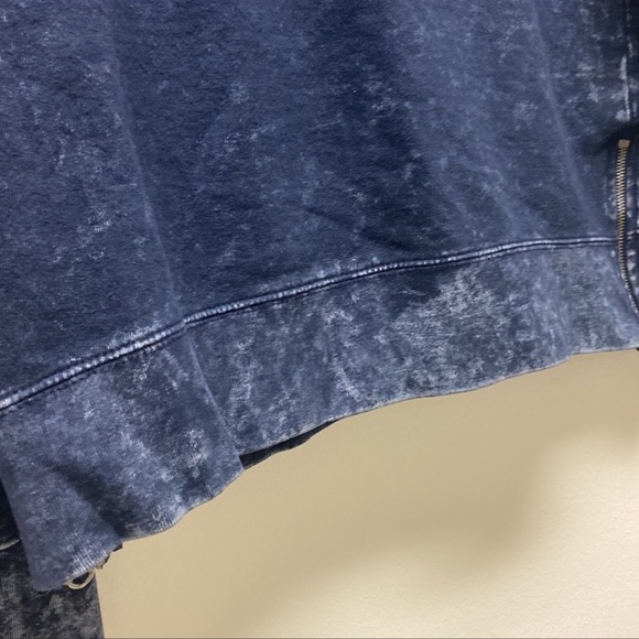 Decree Men’s Vintage Wash Blue Crewneck Sweater Tie Dye Zip Hem Casual M - Picture 10 of 11